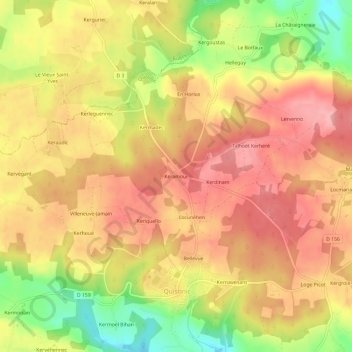 Keramour topographic map, elevation, terrain
