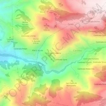 Contrada Crupazza topographic map, elevation, terrain