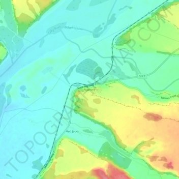 Ngahere topographic map, elevation, terrain