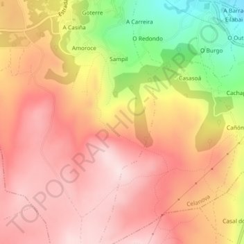 Monte da Neve topographic map, elevation, terrain