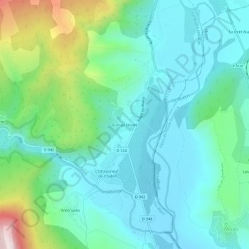 Grange Neuve topographic map, elevation, terrain