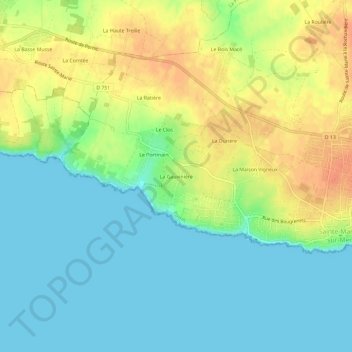 La Gauvinière topographic map, elevation, terrain