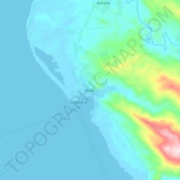 Auki topographic map, elevation, terrain