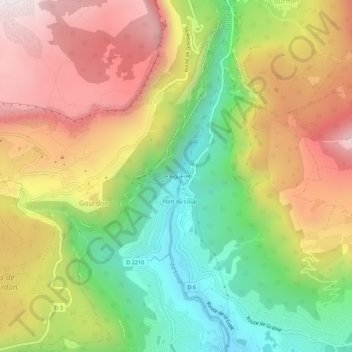 Le Figueret topographic map, elevation, terrain