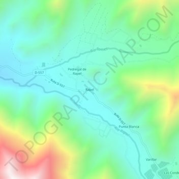 Rapel topographic map, elevation, terrain