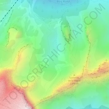 Vallon d'Ane topographic map, elevation, terrain