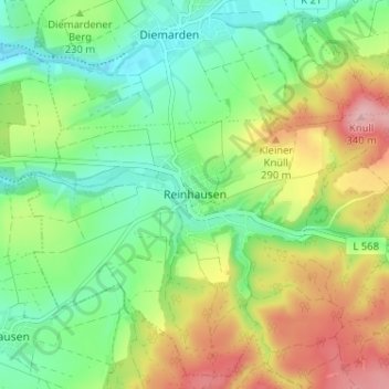 Reinhausen topographic map, elevation, terrain