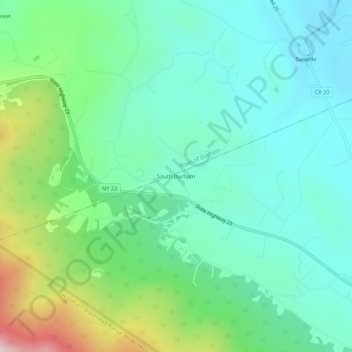 South Durham topographic map, elevation, terrain
