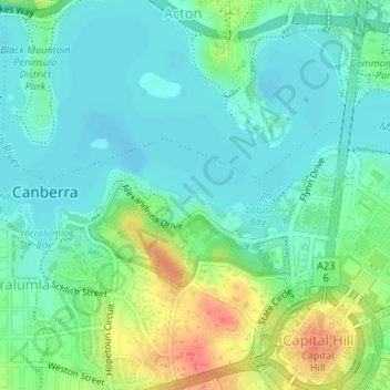 Attunga Point topographic map, elevation, terrain