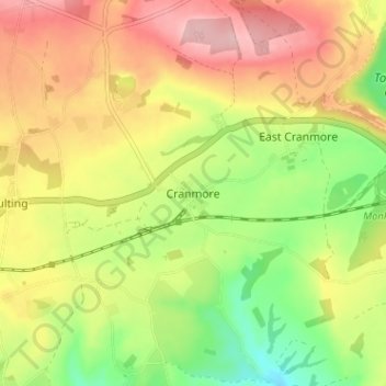 Cranmore topographic map, elevation, terrain