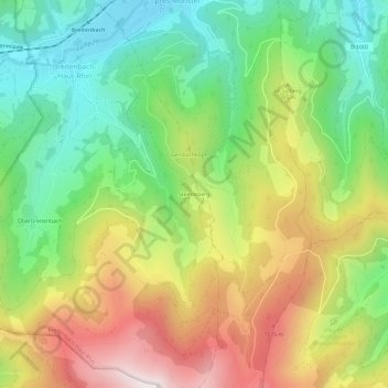 Stemlisberg topographic map, elevation, terrain