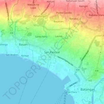 San Pascual topographic map, elevation, terrain
