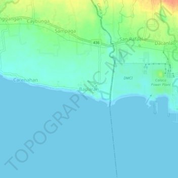 Baclaran topographic map, elevation, terrain