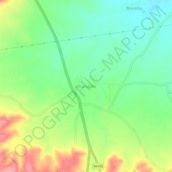 Khandala topographic map, elevation, terrain