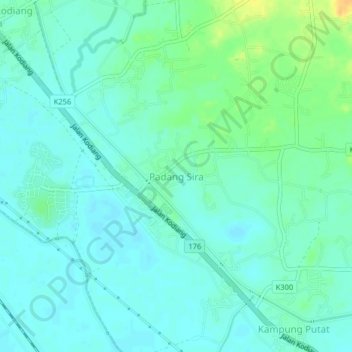 Padang Sira topographic map, elevation, terrain
