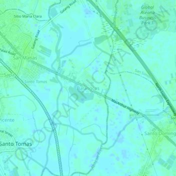 Balangcas topographic map, elevation, terrain