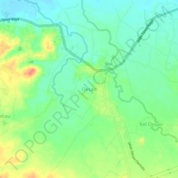 Oesao topographic map, elevation, terrain