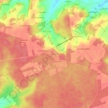 La Verrerie topographic map, elevation, terrain