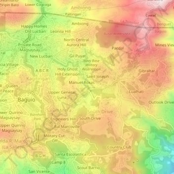 Manuel Roxas topographic map, elevation, terrain
