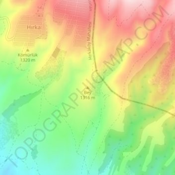 Bey topographic map, elevation, terrain