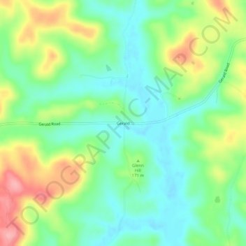 Gerald topographic map, elevation, terrain