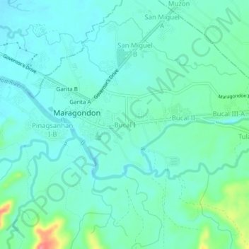 Bucal I topographic map, elevation, terrain