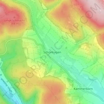 Schönhagen topographic map, elevation, terrain