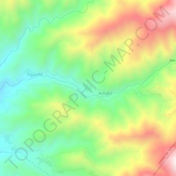 Ighrem topographic map, elevation, terrain