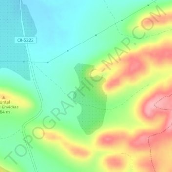 Pozo Seco topographic map, elevation, terrain