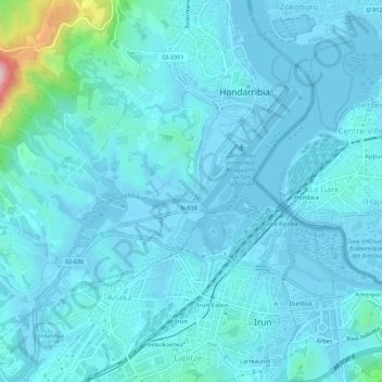 Amute-Kosta topographic map, elevation, terrain