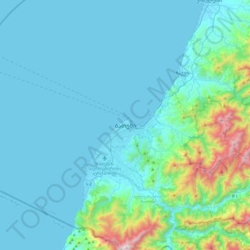Batumi topographic map, elevation, terrain