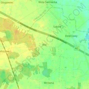 Kiki topographic map, elevation, terrain