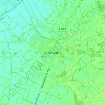 Dreierwalde topographic map, elevation, terrain
