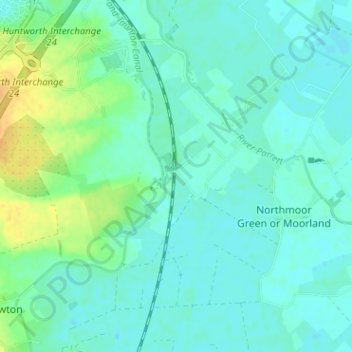 Fordgate topographic map, elevation, terrain