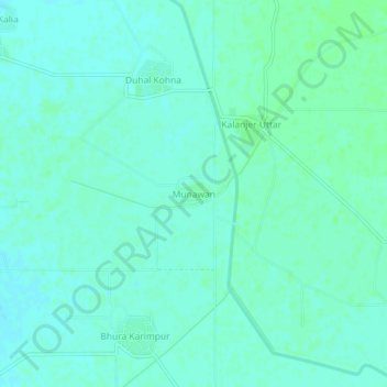 Munawan topographic map, elevation, terrain