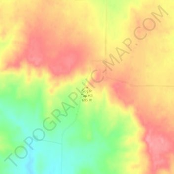 Sugar Top Hill topographic map, elevation, terrain
