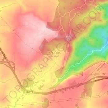 São Luiz do Purunã topographic map, elevation, terrain