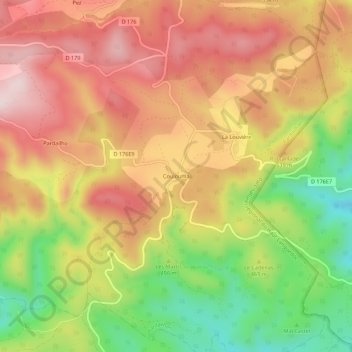 Coulouma topographic map, elevation, terrain