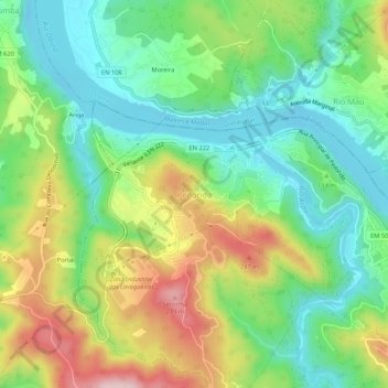 Pedorido topographic map, elevation, terrain