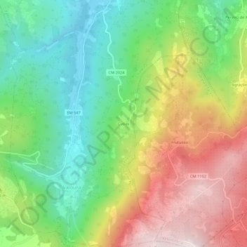 Cubas topographic map, elevation, terrain