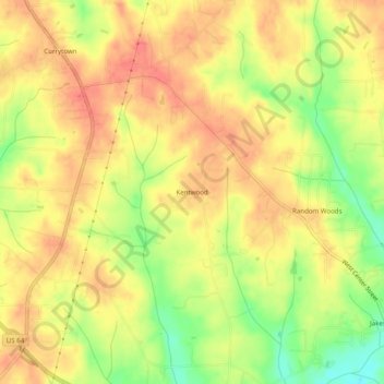 Kentwood topographic map, elevation, terrain