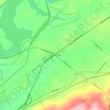 Maiden Creek topographic map, elevation, terrain