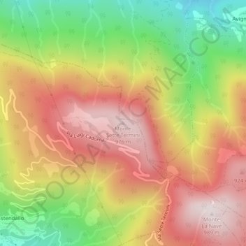 Monte Sette Termini topographic map, elevation, terrain