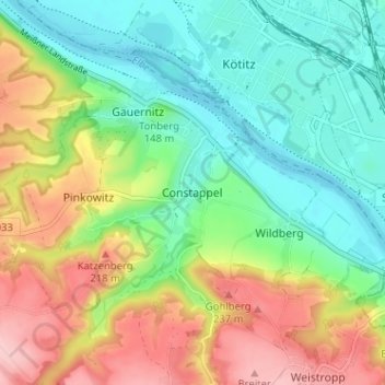 Constappel topographic map, elevation, terrain