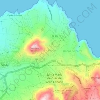 La Atalaya topographic map, elevation, terrain