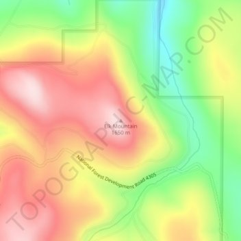 Elk Mountain topographic map, elevation, terrain