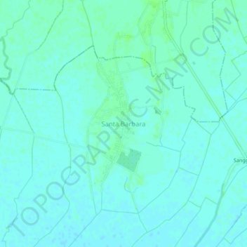 Santa Barbara topographic map, elevation, terrain