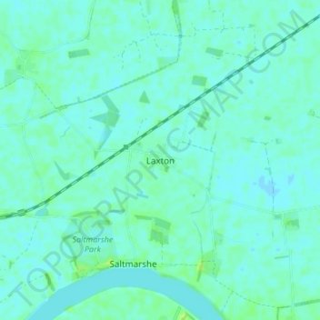 Laxton topographic map, elevation, terrain