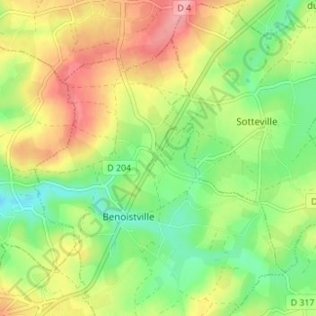 La Croix Georges topographic map, elevation, terrain