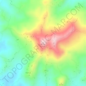 Buntu Karua topographic map, elevation, terrain